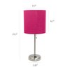 Limelights Brushed Steel Stick Lamp with Charging Outlet Set, Pink, PK 2 LC2001-PNK-2PK